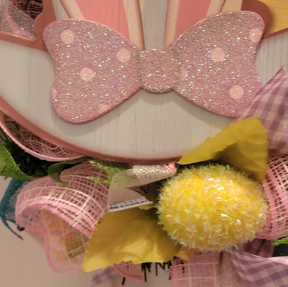 NEW 21 inch Easter Wreath/ Pastel Colored Easter Greetings Wreath - Picture 3 of 10